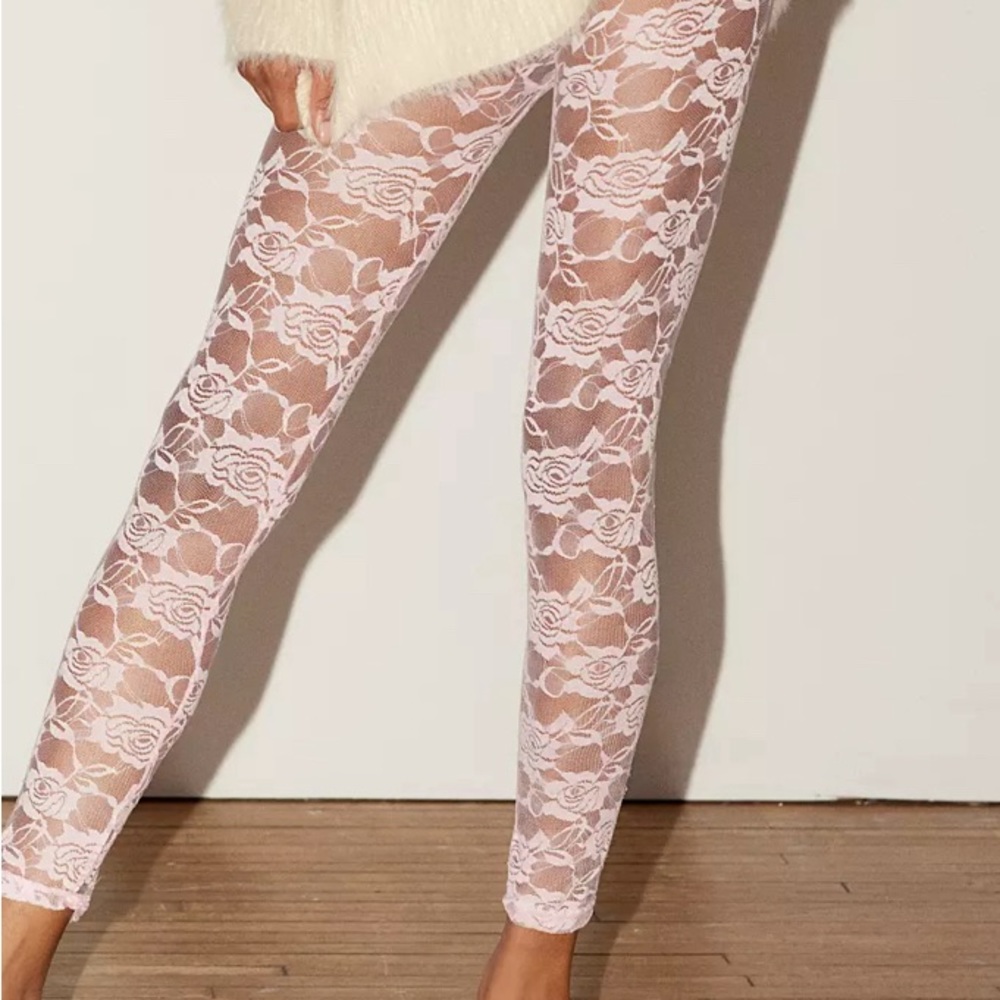 Urban Outfitters Pink Laced Leggings